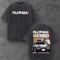 Mens Tofu Shop Drift Car Anime Graphic T Shirt Black Y2K Streetwear S-2XL S įvairiaspalvis