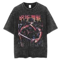 Jujutsu Kaisen Marškinėliai Vyrams Moterims Skalbti Dydeli Medvilniniai Aukštos Kokybės Marškinėliai Drabužiai Trumpomis Rankovėmis Streetwear Moteriški Vyriški Drabužiai S įvairiaspalvis