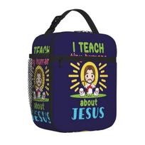 Bestselling I Teach Tiny Humans About Jesus Sunday School Teacher Outdoor Rugged Shoulder Lunch Bag Overnight Trip Lunch Carrier One Size
