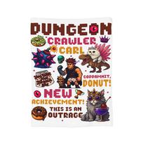 Princess Donut And Mongo Knitted Blankets Dungeon Crawler Carl Flannel Throw Blankets Home Couch Decoration Soft Warm Bedsprea, Size: 75*100cm, Weight: 230 GSM