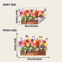 Tulip Butterfly Bedroom Living Room Entrance Hall Home Decor Wall Sticker fun-g45