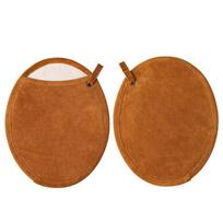 Heat Resistant Oven Mitts With Insulated Pad Camping Grilling BBQ Outdoor Cooking Fireproof Leather Gloves Coffee Brown Oval