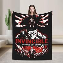 Invincible Heroes Get Grimy Street Comic Blankets Flannel Spring/Autumn Portable Warm Throw Blanket for Home Car Bedspreads Size: 75*100cm, Weight: 230 GSM