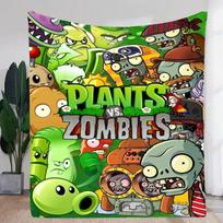 Vibrant Plants vs. Zombies Plush Blanket - Colorful Cartoon Print Fleece Throw, Soft and Cozy for Kids, Perfect for Gaming Rooms Size: 75*100cm, Weight: 230 GSM