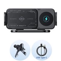 Foldable Phone Holder Car Wireless Charging Phone Mount Universal Phone Holder Intelligent Induction Electric Rotation Charger juoda