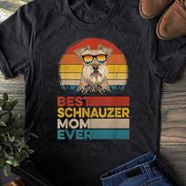 Dog Vintage Best Schnauzer Mom Ever Mother Day Puppy Dog Mom T-Shirt - Schnauzer Mom Lovers - Mother's Day XL
