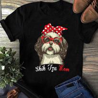 Funny Shih Tzu mom for Shih Tzu Dog Lovers Premium T-Shirt -Shih Tzu Shirt, I Love Mom Shirt, Shih Tzu Dog Gift, Shih Tzu Lover 2XL