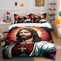 Jesus with radiant halo. Bedding sets Duvet cover sets Duvet covers Pillowcases(1*Duvet Cover 2*Pillowcases without duvet insert) 135x200cm