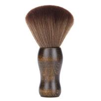 Professional Soft Hair Brush Neck Cleaning Barbershop Hair Sweep Tool Wood Handle Nylon Hair Salon Brush