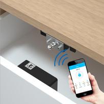 TTLOCK Invisible Wifi Wireless  Locker Lock Cabinet Hidden Drawer Lock (Black,Glass Door&Plastic&Door Lock) juoda