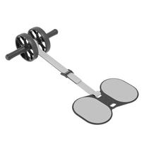 Multifunctional 2-Wheel Ab Roller with Resistance Band & Knee Mat Portable Abdominal Exercise Roller for Home Gym Men & Women Standard pilka spalva