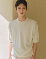 Work On Body Off [Washable] Marcel Cotton Basic Short Sleeve Knit [Ivory] Ivory/Xl