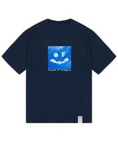 Graver [Unisex] Drawing Smile Cloud Logo Short Sleeve T-Shirt_Navy Navy/S