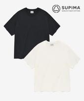 Physical Department [2Pack] Supima Cotton Short Sleeve T-Shirt_White/Black Dark Charcoal/S