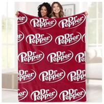 Dr. Pepper Soft Funny Throw Blanket Flannel Versatile For Sofa Bed Office Camping Cozy Nap Blanket With Custom Blankets Size: 75*100cm, Weight: 230 GSM