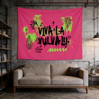 Feminist Viva La Vulva Wall Tapestry Artistic Design for Bedroom Dormitory Living Room Feminine Decorative Background 100X70CM
