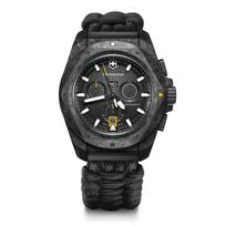 VICTORINOX CHRONO Carbon Composite Black Paracord Includes Replacement Rubber Strap and Accessory Carbon Composite Gift Item I.N.O.X. Watch,