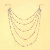 Elegant Tassels Ear Cuff Non-piercing Ear Bone Clips  Bridal Accessories sidabras