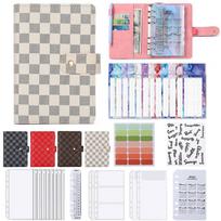 A6 Checkered Budget Planner Folder Binder Envelopes  As Money Binder Organizer for Budgeting Hot New Release (as the picture,A6&A6)