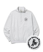Row Lab Circle Raw Embroidered Half-Zip (White Gray) L