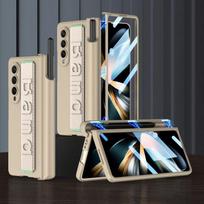 With Wrist Strap Pen Holder Case for Samsung Galaxy Z Fold 7 6 5 4 Cover with Screen Glass Pen Slot Hard for Galaxy Z Fold3 Case For Galaxy Z Fold 5 auksas