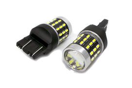 2 vnt LED lemputė 7443, W21/5W 12-24V CANBUS 1800lm balta su Off-Road objektyvu