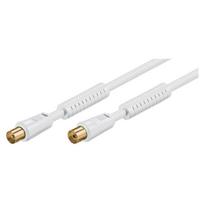 Goobay antenos kabelis 5,0 m, baltas, su feritu (80 dB), 2x ekranuotas