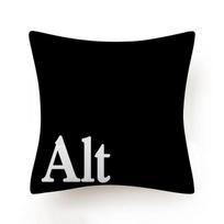 Keyboard Jeanette Alt Del Ctrl Letter Pattern Polyester Cushion Cover Black and White Decorative Pillowcase Home Decor 45X45CM