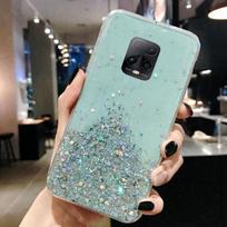 Blizgantis telefono dėklas, skirtas xiaomi mi 10 redmi 10X 5G note 10 Lite X dėklas Blizgantis blizgučių minkštas galinis dangtelis, skirtas redmi note 9 9S pro MAX for Xiaomi mi 10 šviesiai žalios spalvos