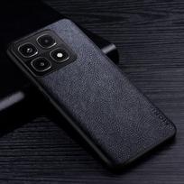 Prabangus odinis dėklas, skirtas „Xiaomi 14T Premium Business Style Retro Litchi Pattern“ galinis dangtelis, skirtas „Xiaomi 14T Pro“ dėklui Xiaomi 14T juoda