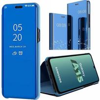 Case for Samsung Galaxy A15 4G-5G, 360° Shockproof, Mirror Chrome Effect, Flip Clear View with Stand Function - Blue mėlyna