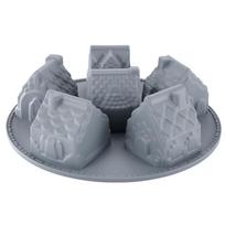 Food-grade Silicone 6-piece Christmas Small House Cake Baking Tray for Baking House Bread and Cake Molds pilka