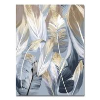 Nordic Plant Canvas Painting Abstract Blue Palm Leaves Poster Prints Still Life Wall Art Pictures for Living Room Interior Decor 21cm×30cm NoFrame