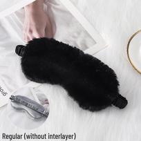 Blackout Rabbit Fur Sleep Mask - Soft, Breathable, Skin-Friendly, Plush Imitation Silk for Autumn/Winter Eye Protection.