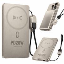 Atsarginis maitinimo šaltinis ("Power Bank") Akumuliatorius greitam ir belaidžiam telefono įkrovimui Rivex A693, 5000 mAh, 20 W