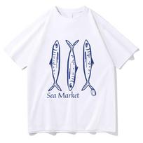Sardines in Olive Oil Red Blue This Man T Shirt Funny Men/women Clothing Tee Summer Cotton Graphic T Shirts Breathable Top S