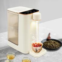 Electric PP Water Dispenser,110V Milk White Tabletop Instant Hot Water Dispenser LED Display 27*19*26cm for Living Rooms,Schools US