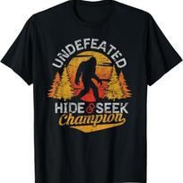 Bigfoot Hide and Seek Champion Shirt Sasquatch Tee Men Kids T-Shirt S juoda