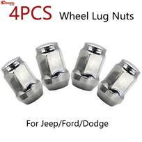 4x automobilio chromo plieninės rato veržlės 1/2 -20 60 laipsnių kūginės 32 mm, skirtos Jeep Grand Cherokee Wrangler Jaguar Saab Volvo Ford
