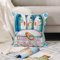 Cuadros decorations Sardines Nordic Pillow Case Office Cushions Suitable For Sofa Car Decorative Cushion Cover 12x12Inch
