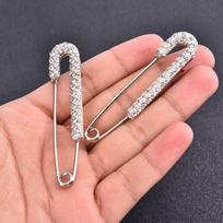 2 vnt. Inkrustuotos Žavingos Rafinuotos Šakelės Segės Hidžabo Šaliko Smeigtukai sidabras