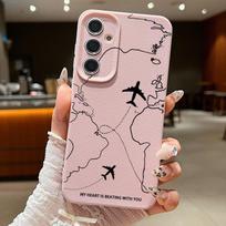 Airplane Route Case For Samsung Galaxy S24 S26 S23 S22 S25 Ultra Edge S21 FE A16 A26 A36 A56 A15 A35 A17 A37 A57 A54 A55 5G Capa For Samsung S25