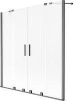 Mexen Velar Duo vonios pertvara 2-durų stumdomos 150 x 150 cm, matinė, šešėlyje šlifuota pilka - 896-150-000-32-66