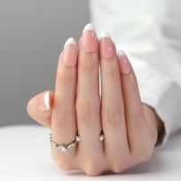 Minimalist classic French white edge manicure short almond nail hot-selling wearing nail fake nails nail piece
