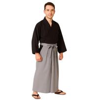 Samurai Warrior Cosplay Kimono Costume Fancy Dress Hakama Japanese Style Kimono Costume Event Disguise Party [Maatsu] (Samurai (Gray)) pilka spalva