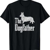 The Dogfather T-Shirt Cardigan Welsh Corgi funny dog gift S juoda