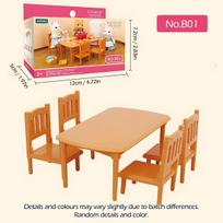 1:12 Miniature Dollhouse Furniture Set DIY Kitchen Livingroom Bedroom Scene Doll Play Decoration Girl Toy House Gift