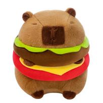 Cute Hamburger Capybara Plush Toy Soft Stuffed Animal Doll Kawaii Gift for Kids Birthday Room Decor 20CM