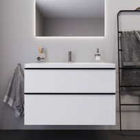 Spintelė su praustuvu Duravit D-Neo DE012101818, balta matinė, 800×480 mm