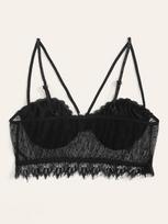 European and American sex underwear sexy black lace large size women's bra XL juoda
